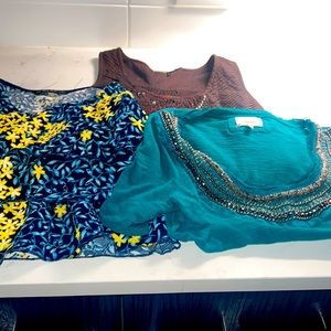 Bundle of 3 Extra Small tops.  Anthropologie and Zara.  I'm pre loved condition